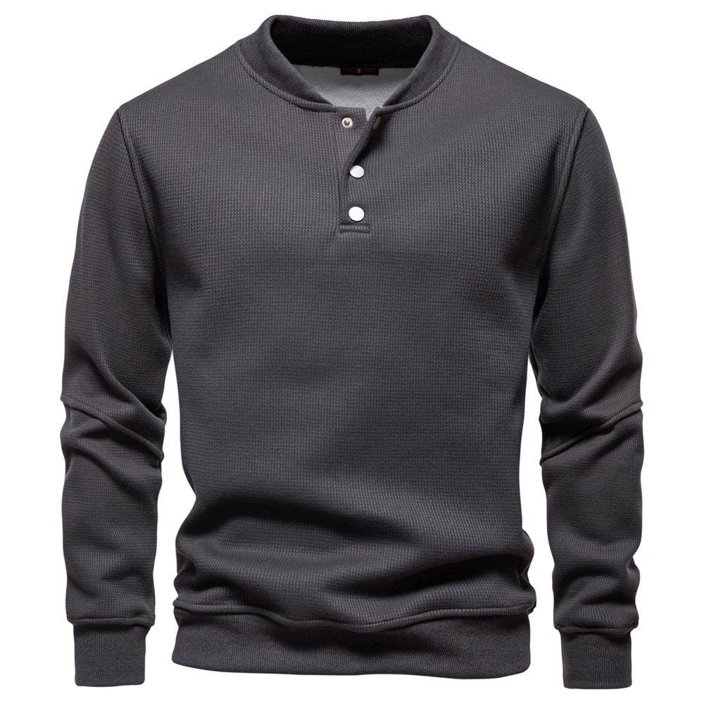New Fleece-lined Men's Round Neck Sweatshirt