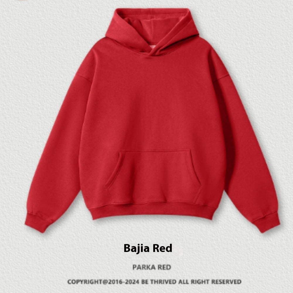 Solid Color Casual Loose Plus Size Thick Hoodie