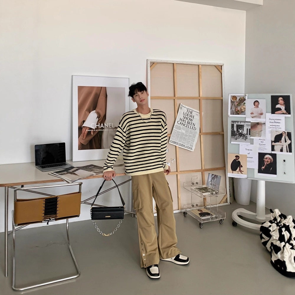 Men's Lazy Style High-end Long Sleeve Design Sweater