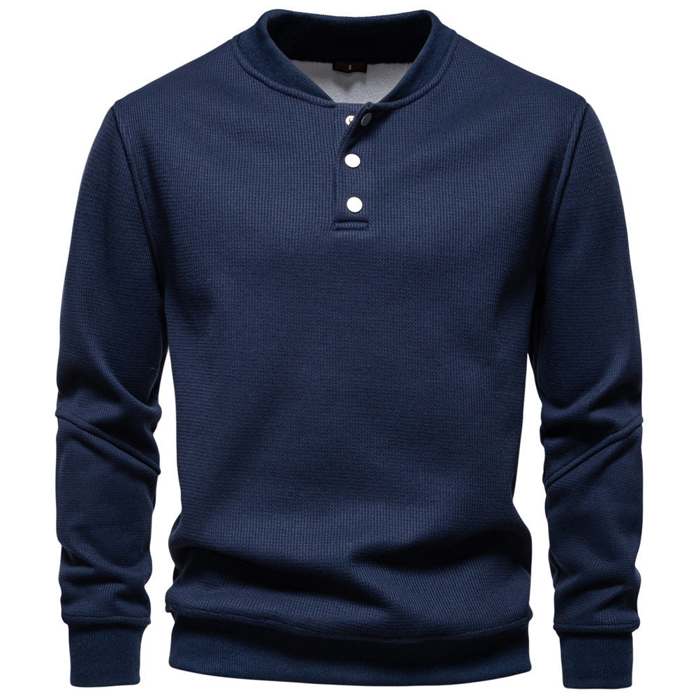 New Fleece-lined Men's Round Neck Sweatshirt