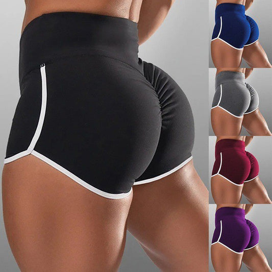🍑 Sexy High Waist Sports Running Shorts – Solid Color, Tight Fit, Hip-Lifting Activewear for Women