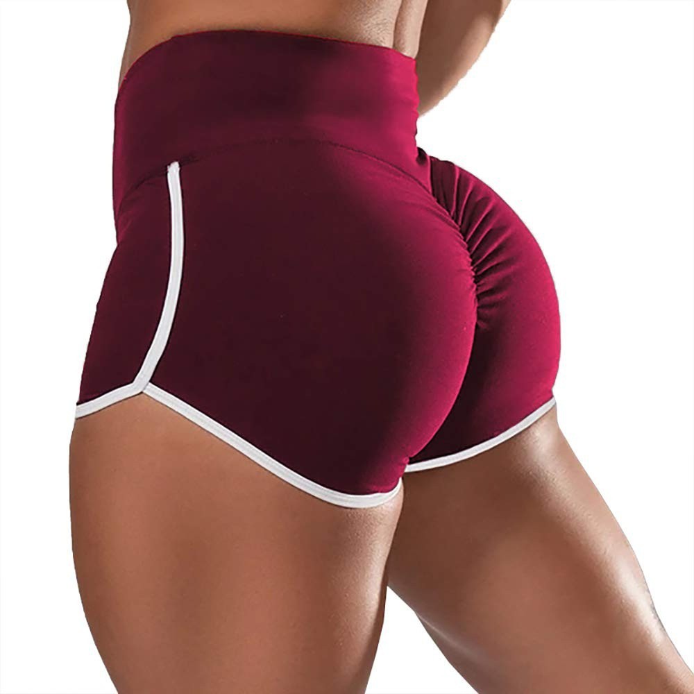 🍑 Sexy High Waist Sports Running Shorts – Solid Color, Tight Fit, Hip-Lifting Activewear for Women