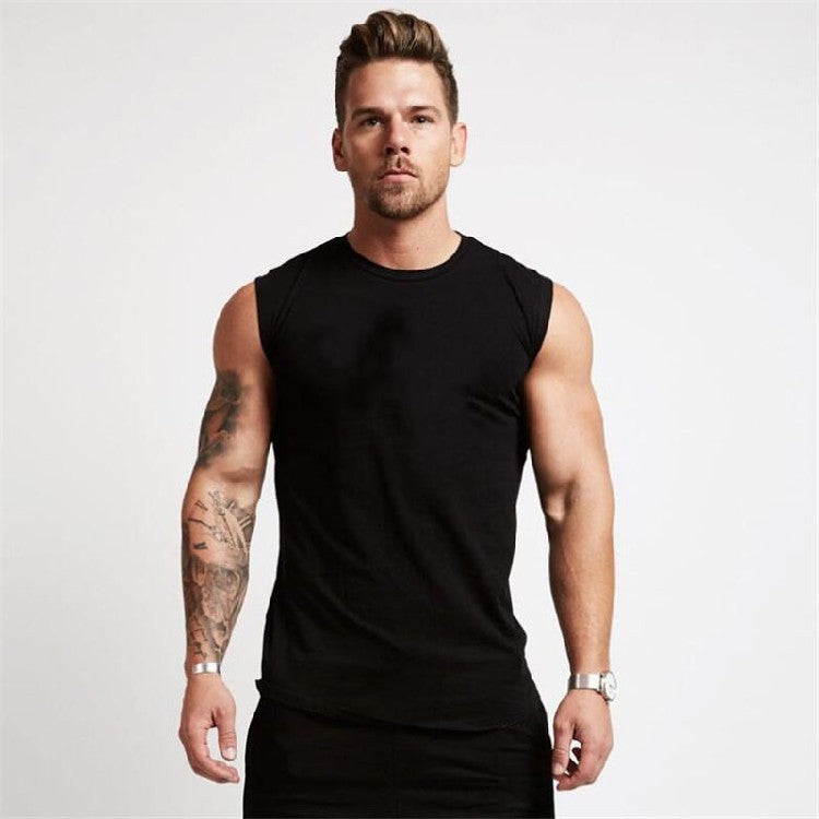 💪 Gym Sleeveless Shirt – Cotton Tank Top for Men Sportswear Vest