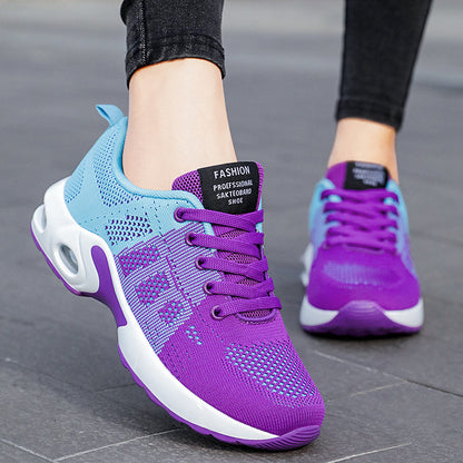 Women’s Casual Lightweight Sneakers – Breathable Lace-Up Mother Shoes with Cushioned Support
