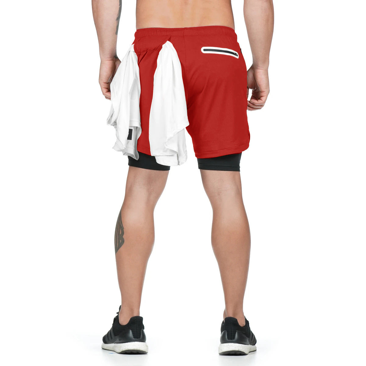 Men’s 2-in-1 Running Shorts – Double-Deck Quick Dry GYM Fitness Jogging Workout Pants