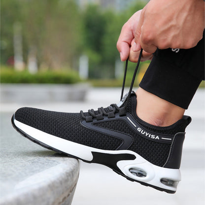 Black Men’s Safety Sneakers – Lightweight Breathable Work, Gym, Travel, Running, and Casual Shoes