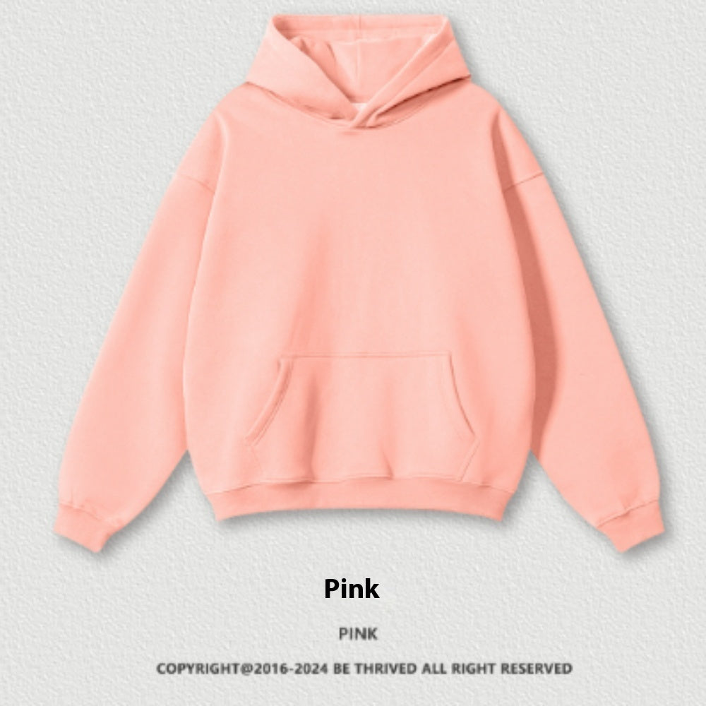 Solid Color Casual Loose Plus Size Thick Hoodie