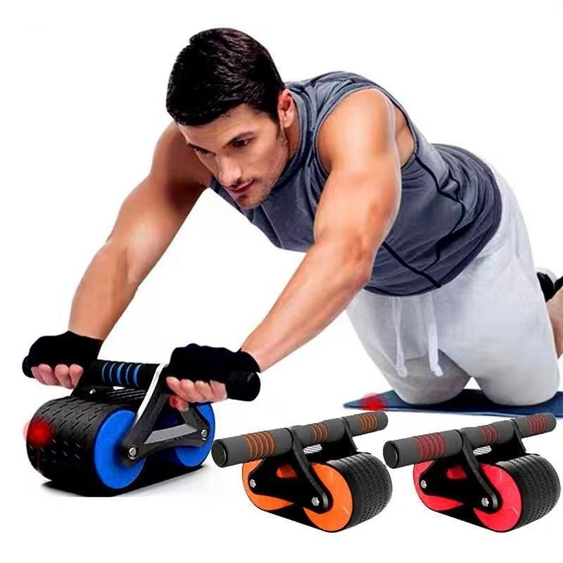 Double Wheel Abdominal Exerciser – Automatic Rebound Ab Wheel Roller for Core, Waist & Full-Body Training
