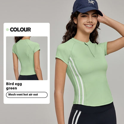 🧘‍♀️ Women’s Short-Sleeved Top – Slim Fit, Breathable & High-Grade Summer Activewear