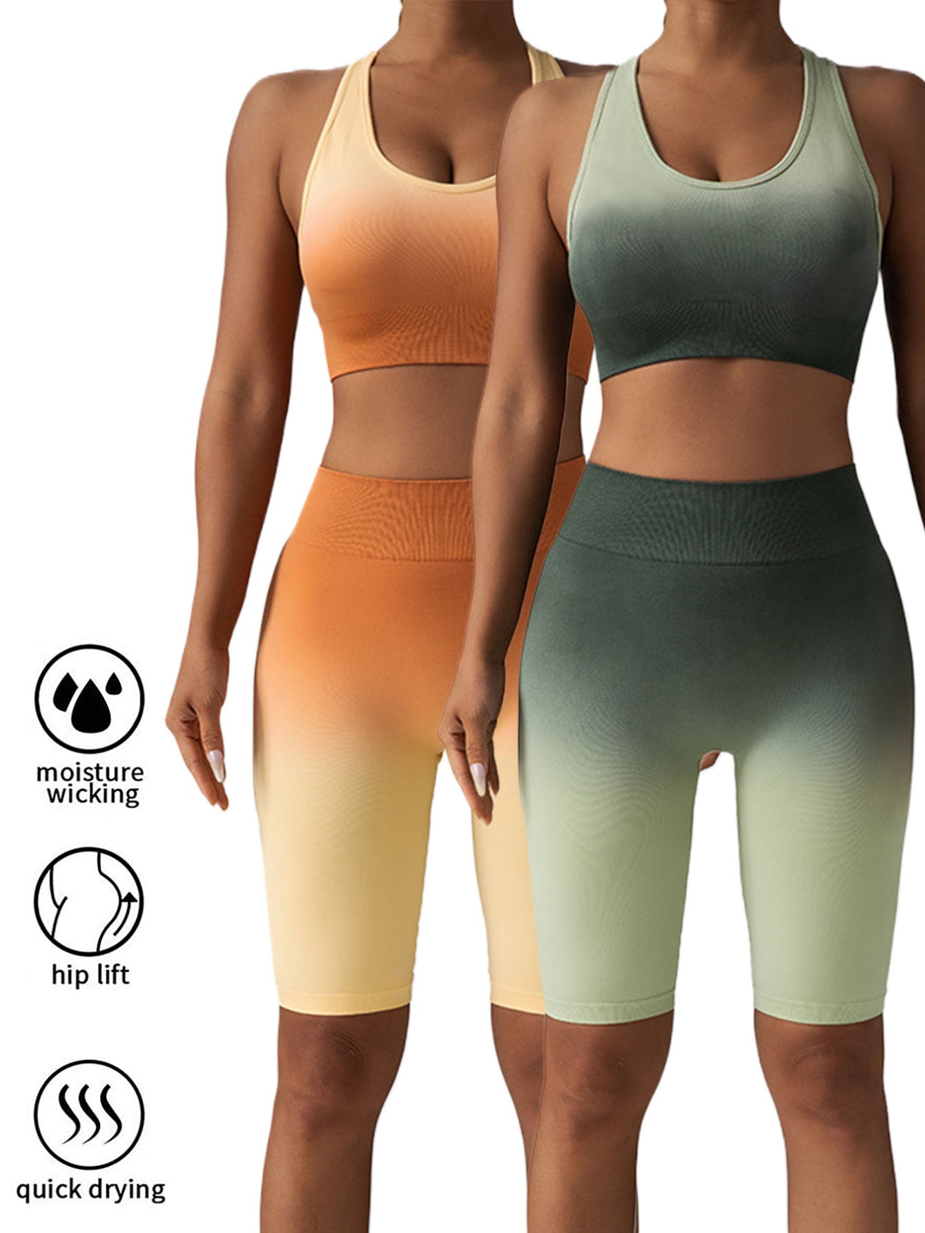 2 Pack Workout Shorts for Women – Scrunch Butt Lifting, High Waisted, Seamless Yoga Gym Booty Biker Shorts