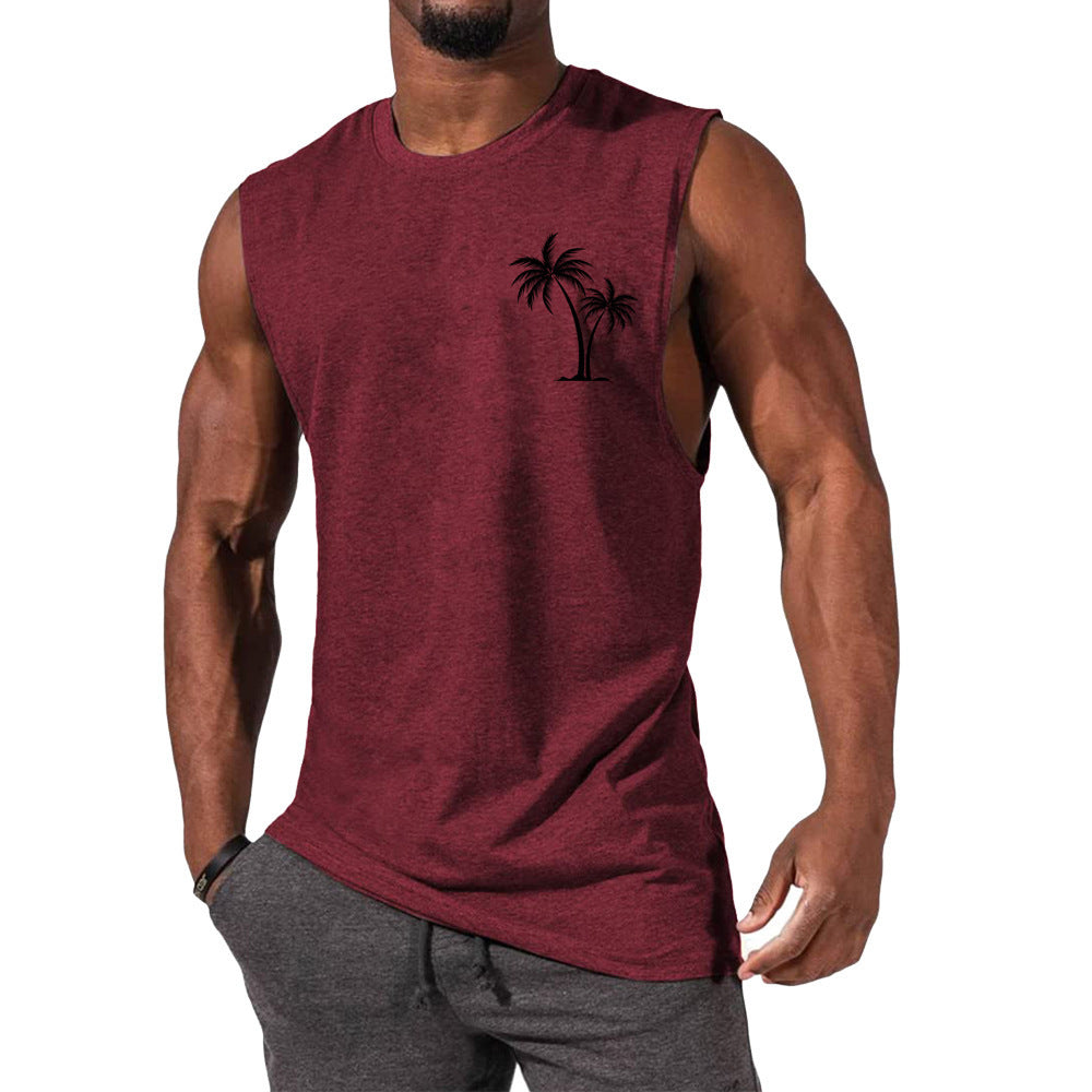 European And American Sleeveless T-shirt Summer Loose Sports Vest Men