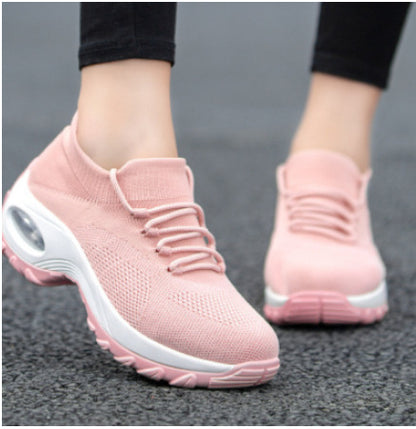Sports Women Flying Knit Socks Shaking Shoes – Comfortable & Trendy Footwear for Active Women