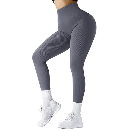 High Waist Seamless Leggings for Women – Threaded Knitted Slimming Yoga & Fitness Pants