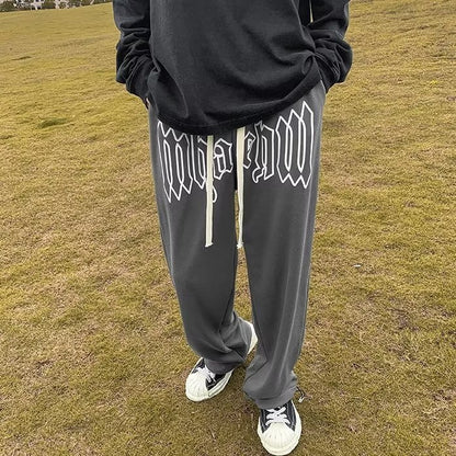 Men's Summer Plus Size Sports Loose Straight Wide Leg Casual Trousers