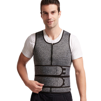 🔥 Men’s Sauna Vest Waist Trainer – Double Belt Body Shaper & Sweat Corset for Fitness and Weight Loss