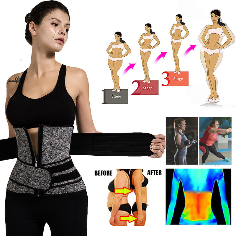 🔥 Women’s Tummy Sweat Shapewear Bodysuit – Waist Trainer Corset with 2-3 Slimming Belts for Workout & Daily Wear