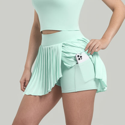 Women’s Pleated Tennis Skirt – Nude Feel Athletic Skort for Running, Fitness, Golf & Outdoor Leisure