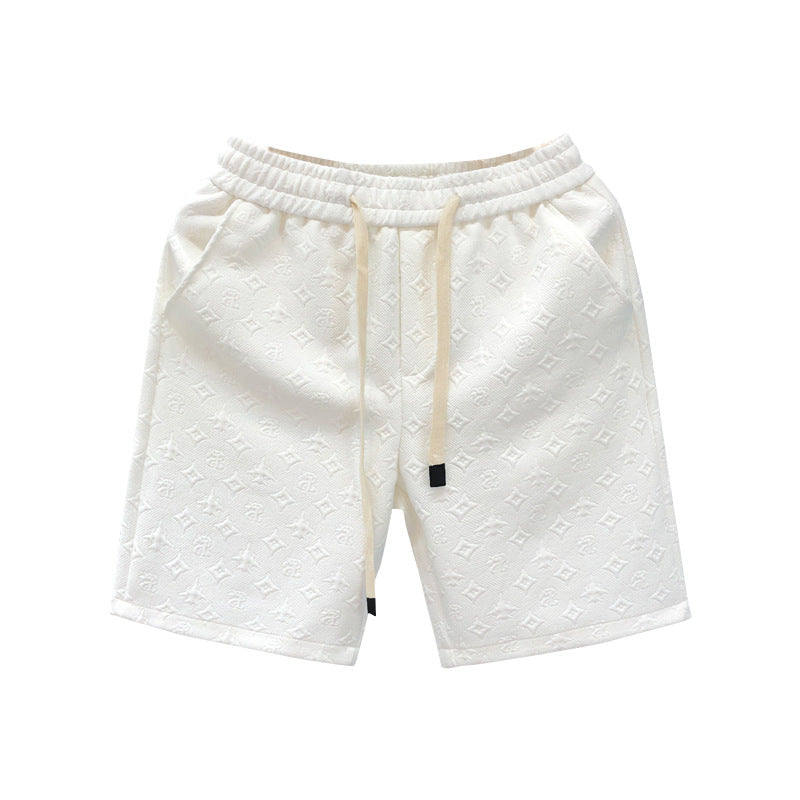White Jacquard Shorts for Men – Stylish, Comfortable Casual and Athletic Shorts