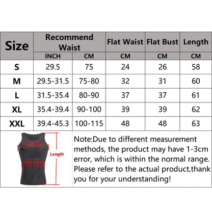 Men's Compression Body Shaper Tank Top - Slimming Vest for Abs, Tummy Control, Gym Workout & Shapewear