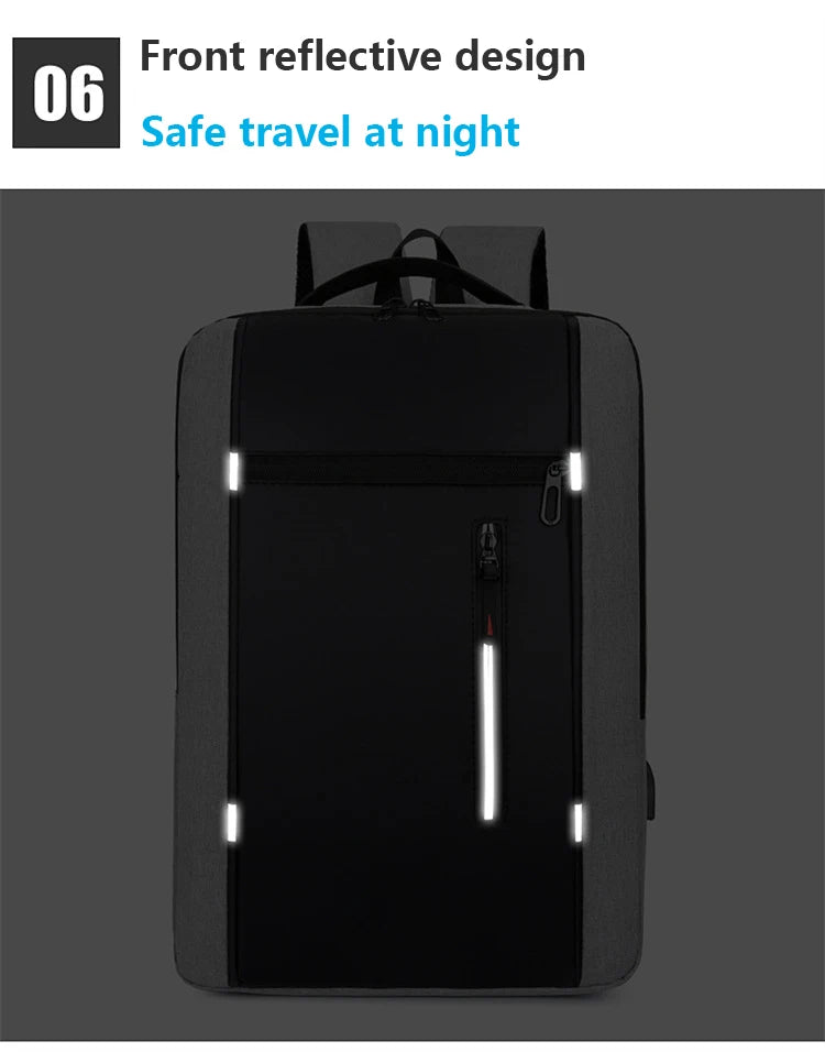 Waterproof Business Backpack for Men – USB Charging 15.6-Inch Laptop Backpack, Large Capacity School & Work Bag, Durable Men’s Backpack