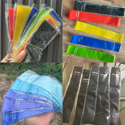 5Pcs/Set Yoga Resistance Bands – Elastic Bodybuilding Bands for Pilates, Gym Workouts, and Fitness – Expander Belt – Pink