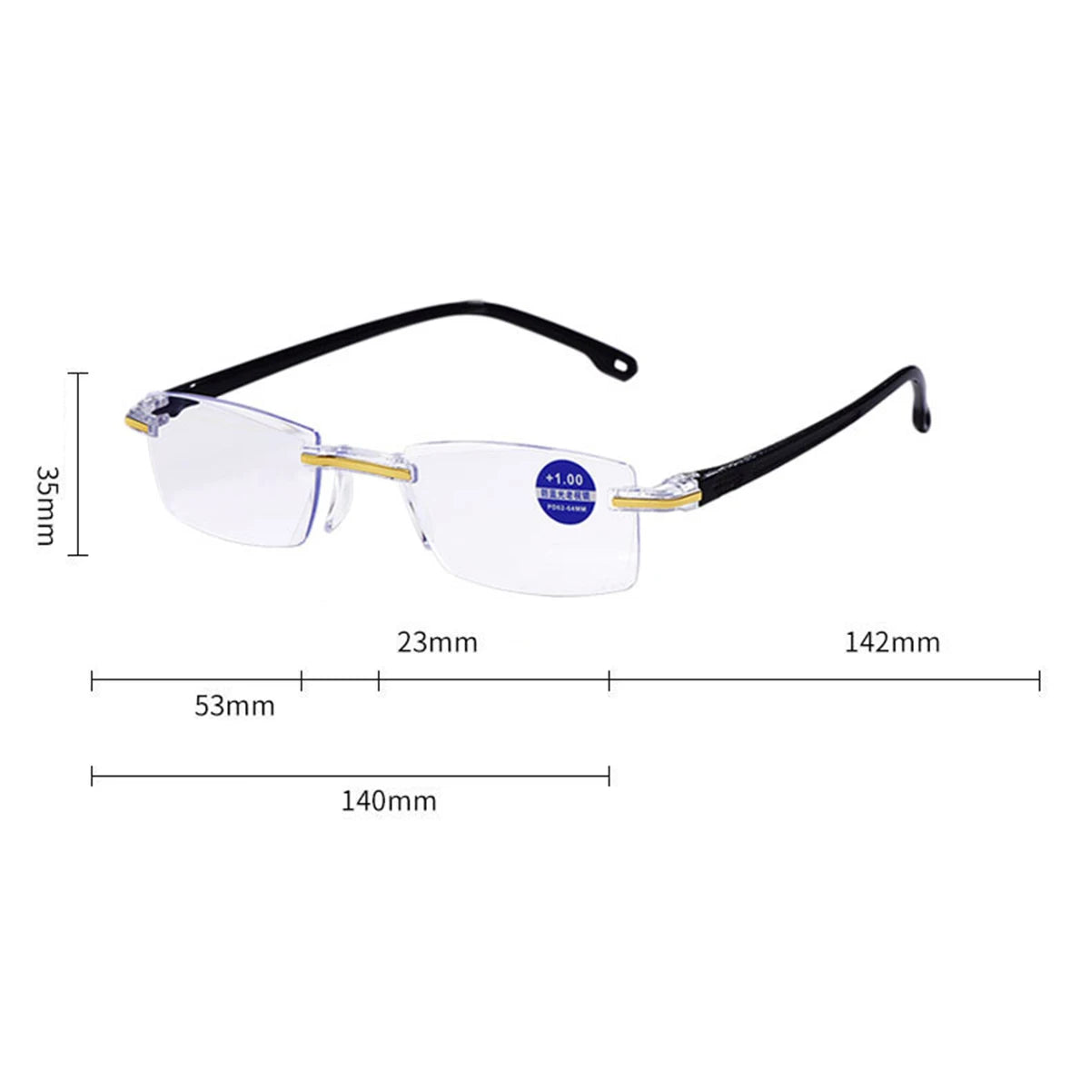 Anti Blue Light Blocking Glasses - Transparent Plastic Frame for Computer and Gaming