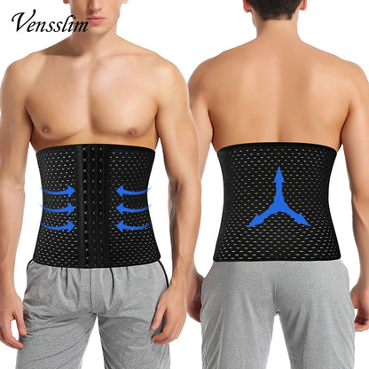 Waist Trainer for Men – Sweat Belt Sauna Trimmer Stomach Wrap, Workout Body Shaper Band, Waist Cincher Corset Belly Strap Shapewear