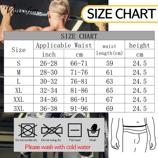 Waist Trainer for Men – Sweat Belt Sauna Trimmer Stomach Wrap, Workout Body Shaper Band, Waist Cincher Corset Belly Strap Shapewear