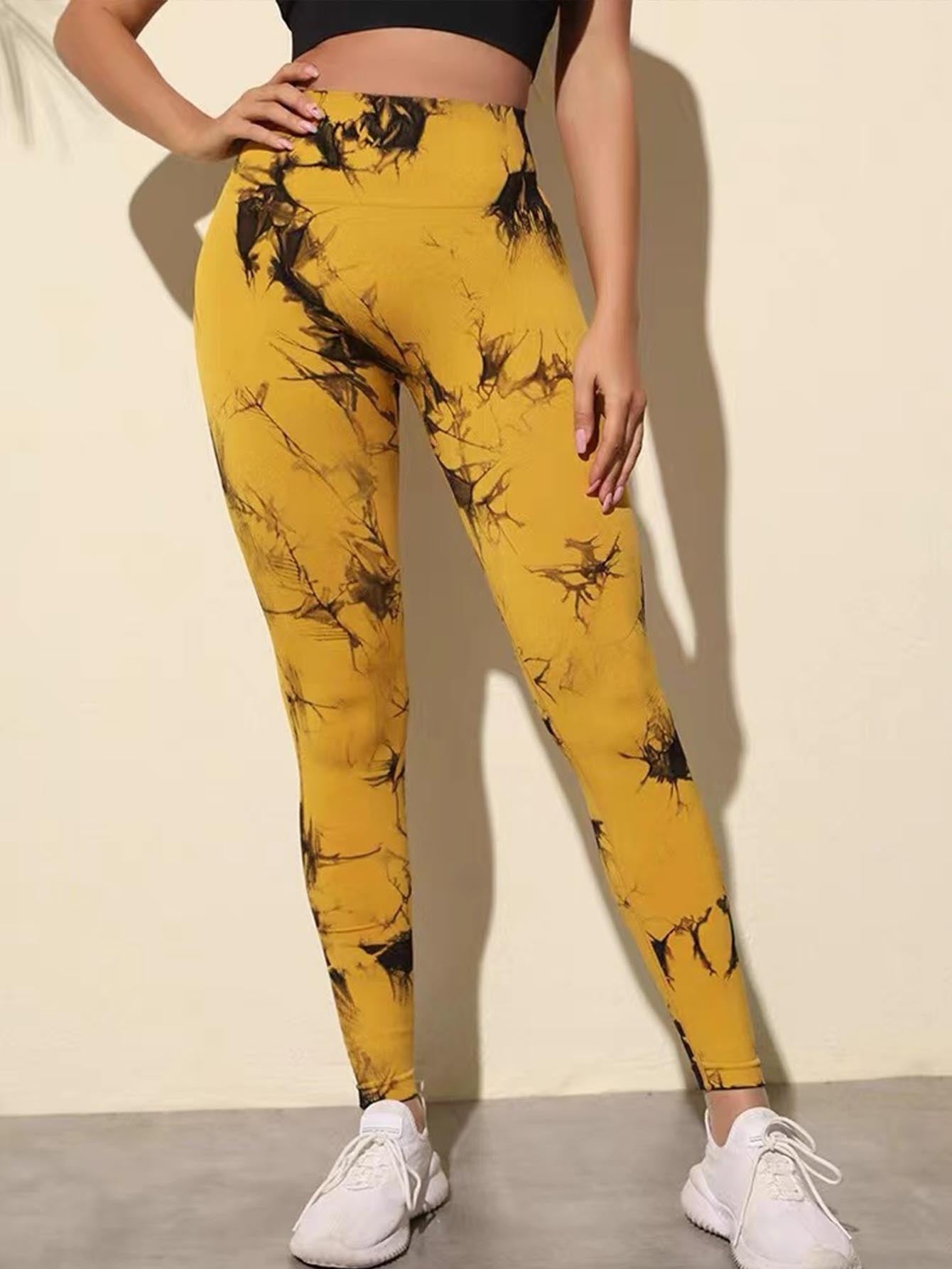 Women's Tie Dye Seamless Workout Leggings – High Waist Scrunch Butt Yoga Pants for Gym & Fitness