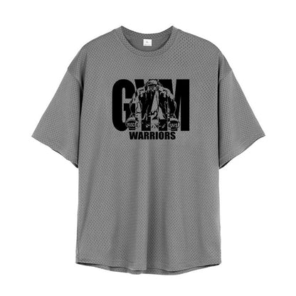 Men’s Fitness Muscle Gym T-Shirt – Mesh Breathable Short Sleeve Workout Top