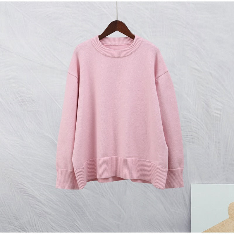 Women’s Winter Crew Neck Pullover Sweater – Soft, Loose-Fit Long Sleeve Fashion Top