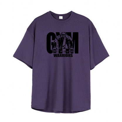 Men’s Fitness Muscle Gym T-Shirt – Mesh Breathable Short Sleeve Workout Top