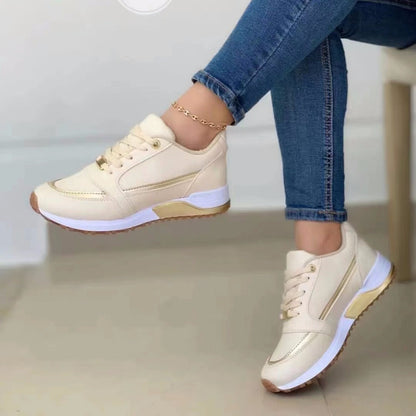 Casual Lace-Up Flat Shoes for Women – Comfortable and Stylish Sports Walking Sneakers
