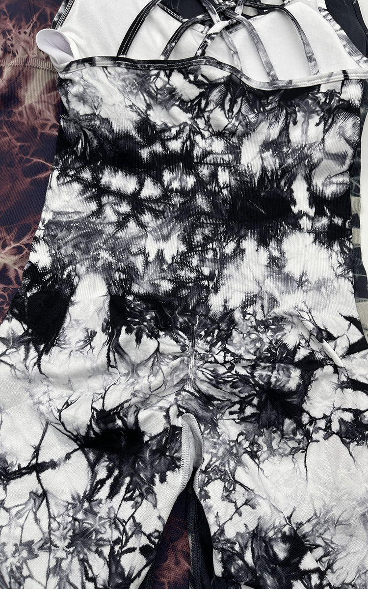 Women's One-Piece Workout Outfit – Breathable Stretch Fitness Jumpsuit for Exercise & Training