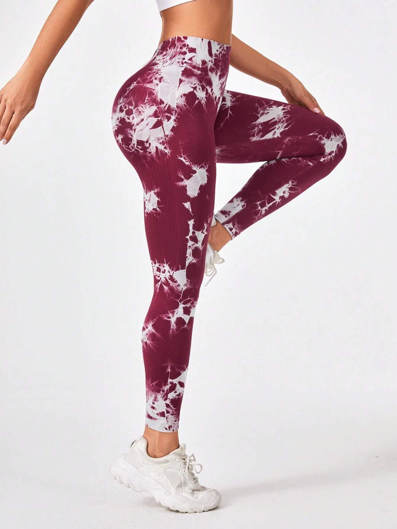 Women's Tie Dye Seamless Workout Leggings – High Waist Scrunch Butt Yoga Pants for Gym & Fitness