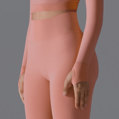 Seamless High-Waisted Yoga Pants – Nude Feel Slim Fit Leggings for Women’s Fitness & Workout