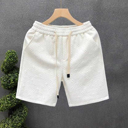 White Jacquard Shorts for Men – Stylish, Comfortable Casual and Athletic Shorts